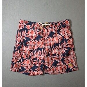 Tommy Bahama Lined Swim Trunks Front Zip & Tie Elastic Waist Men 2XL Hawaiian